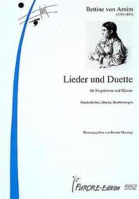 Arnim / Moering |  Lieder und Duette für mittlere Stimmlage und Klavier | Buch |  Sack Fachmedien