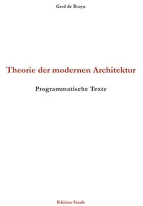de Bruyn |  Theorie der modernen Architektur | Buch |  Sack Fachmedien
