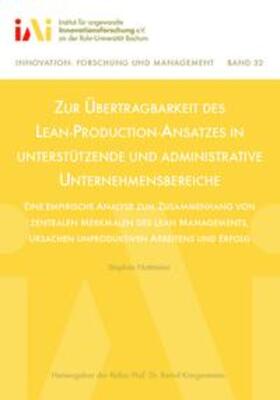 Nottmeier / Kriegesmann | Zur Übertragbarkeit des Lean-Production-Ansatzes in unterstützende und administrative Unternehmensbereiche | Buch | 978-3-928854-38-2 | sack.de