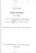 Haffke / Palmer / Colpe |  Kleine Schriften / Kleine Schriften | Buch |  Sack Fachmedien