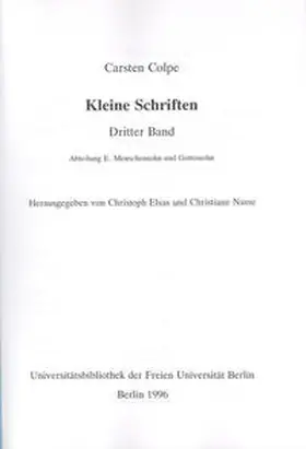 Elsas / Nasse / Colpe |  Kleine Schriften / Kleine Schriften | Buch |  Sack Fachmedien