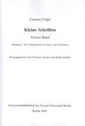 Ancker / Radtke / Colpe |  Kleine Schriften / Kleine Schriften | Buch |  Sack Fachmedien