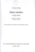 Löw / Torini / Colpe |  Kleine Schriften / Kleine Schriften | Buch |  Sack Fachmedien