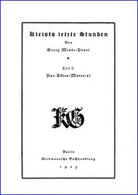 Minde-Pouet |  Kleists letzte Stunden | Buch |  Sack Fachmedien