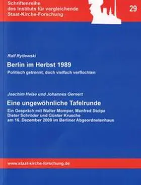 Berliner Institut für vergleichende Staat-Kirche-Forschung |  Berlin im Herbst 1989 / Eine ungewöhnliche Tafelrunde | Buch |  Sack Fachmedien