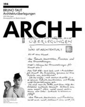 Speidel |  Bruno Taut - Architekturüberlegungen | Buch |  Sack Fachmedien