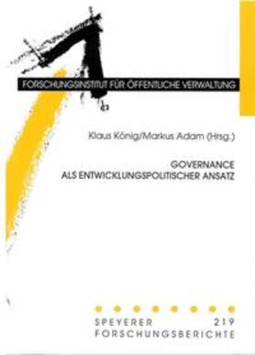 König / Adam | Governance als entwicklungspolitischer Ansatz | Buch | 978-3-932112-57-7 | sack.de