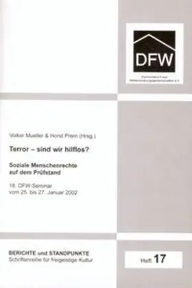 Dachverband Freier Weltanschauungsgemeinschaften e.V. |  Terror - sind wir hilflos? | Buch |  Sack Fachmedien