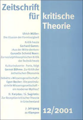 Schweppenhäuser / Bock / Kramer |  Zeitschrift für kritische Theorie / Zeitschrift für kritische Theorie, Heft 12 | Buch |  Sack Fachmedien