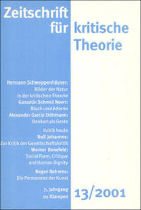 Schweppenhäuser / Bock / Kramer |  Zeitschrift für kritische Theorie 13 | Buch |  Sack Fachmedien