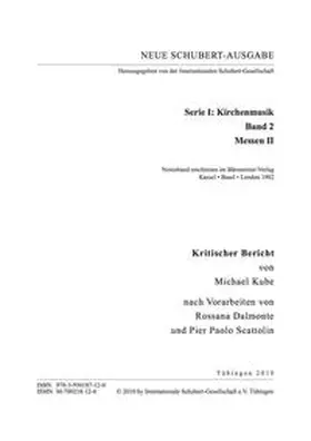 Kube |  Neue Schubert-Ausgabe. Kritische Berichte / Kirchenmusik / Messen II | Buch |  Sack Fachmedien