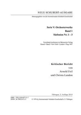 Feil / Landon |  Neue Schubert-Ausgabe. Kritische Berichte / Orchesterwerke / Sinfonien Nr. 1–3 | Buch |  Sack Fachmedien