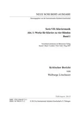 Litschauer |  Neue Schubert-Ausgabe. Kritische Berichte / Werke für Klavier zu vier Händen I | Buch |  Sack Fachmedien