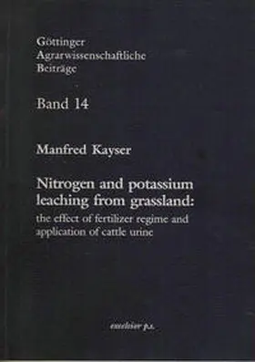 Kayser |  Nitrogen and potassium leaching from grassland | Buch |  Sack Fachmedien