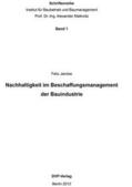 Jancke / Malkwitz |  Nachhaltigkeit im Beschaffungsmanagement der Bauindustrie | Buch |  Sack Fachmedien