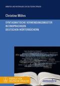 Möhrs |  Syntagmatische Verwendungsmuster in einsprachigen deutschen Wörterbüchern | Buch |  Sack Fachmedien