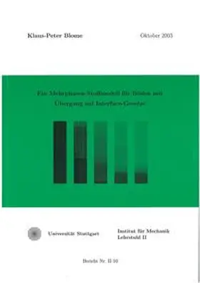 Blome / Ehlers |  Ein Mehrphasen-Stoffmodell für Böden mit Übergang auf Interface-Gesetze | Buch |  Sack Fachmedien