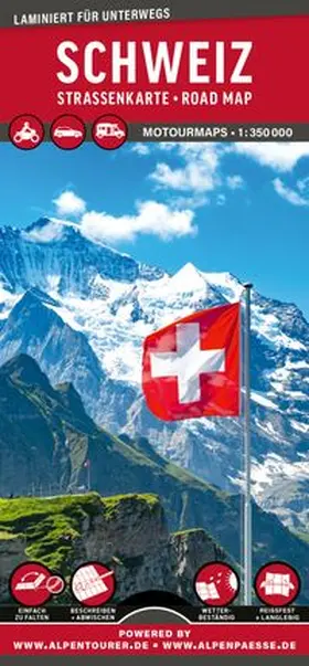 MoTourMaps Schweiz Auto- und Motorradkarte 1:350.000 | Sonstiges | 978-3-939997-68-9 | www.sack.de