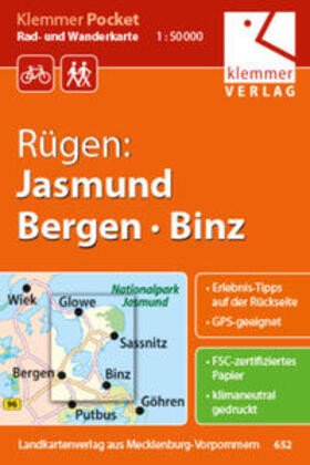 Kuhlmann / Klemmer / Wachter | Rügen: Jasmund, Bergen, Binz 1 : 50 000 Rad- und Wanderkarte | Sonstiges | 978-3-940175-17-5 | sack.de