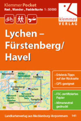 Klemmer | Klemmer Pocket Rad-, Wander- und Paddelkarte Lychen - Fürstenberg/Havel 1 : 50 000 | Sonstiges | 978-3-940175-22-9 | sack.de