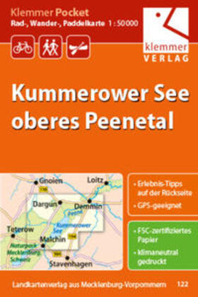 Klemmer | Klemmer Pocket Rad-, Wander- und Paddelkarte Kummerower See - oberes Peenetal | Sonstiges | 978-3-940175-35-9 | sack.de