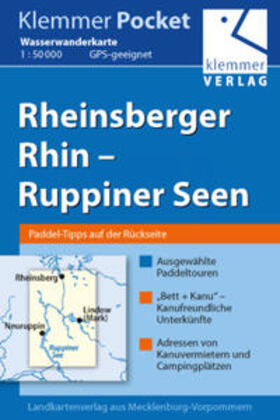 Klemmer | Klemmer Pocket Wasserwanderkarte Rheinsberger Rhin  Ruppiner Seen 1 : 50 000 | Sonstiges | sack.de