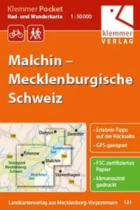 Klemmer |  Klemmer Pocket Rad- und Wanderkarte Malchin - Mecklenburgische Schweiz 1 : 50 000 | Sonstiges |  Sack Fachmedien