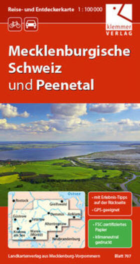 Klemmer | Reise- und Entdeckerkarte Mecklenburgische Schweiz und Peenetal 1 : 100 000 | Sonstiges | 978-3-940175-52-6 | sack.de