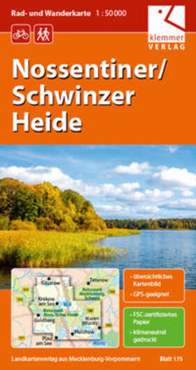 Klemmer | Rad- und Wanderkarte Nossentiner/Schwinzer Heide 1:50.000 | Sonstiges | 978-3-940175-59-5 | sack.de