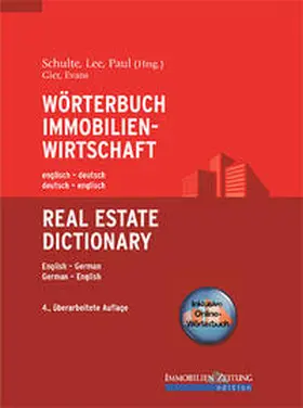 Evans / Schulte / Gier |  Wörterbuch Immobilienwirtschaft. Englisch-Deutsch /Deutsch-Englisch | Buch |  Sack Fachmedien