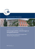 Büchner / Franzke / Nierhaus |  Verfassungsrechtliche Anforderungen an Kreisgebietsreformen | Buch |  Sack Fachmedien