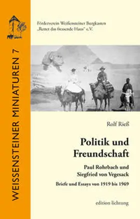 Rieß / Rohrbach / Vegesack |  Politik und Freundschaft | Buch |  Sack Fachmedien