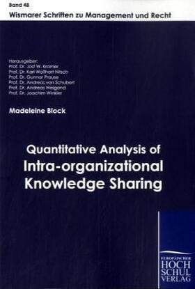 Block / Kramer |  Quantitative Analysis of Intra-organizational Knowledge Sharing | Buch |  Sack Fachmedien