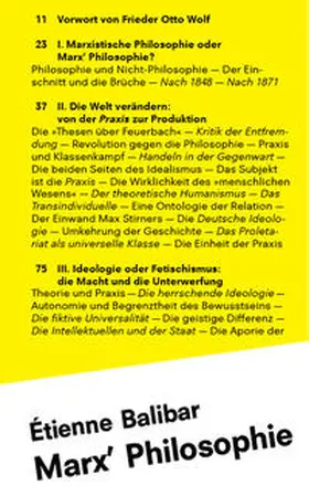 Balibar |  Marx' Philosophie | Buch |  Sack Fachmedien