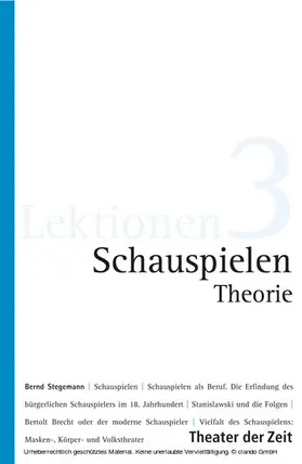 Stegemann |  Schauspielen - Theorie | eBook | Sack Fachmedien