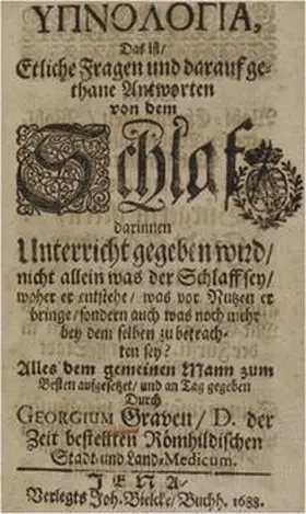 Paditz / Grau |  Hypnologia, Das ist Etliche Fragen und darauf gethane Antworten von dem Schlaf | Buch |  Sack Fachmedien