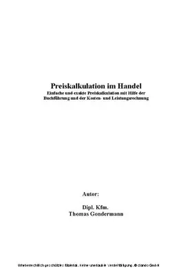 Gondermann |  Preiskalkulation im Handel | eBook | Sack Fachmedien