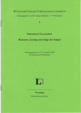 Vollhardt |  Reimarus, Lessing und einige Folgen. | Buch |  Sack Fachmedien