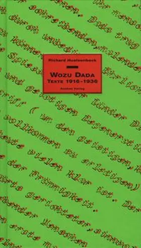 Huelsenbeck / Kapfer |  Wozu Dada? | Buch |  Sack Fachmedien