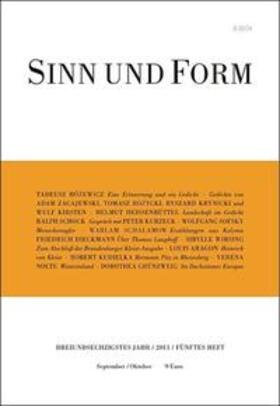  Sinn und Form 5/2011 | Buch |  Sack Fachmedien