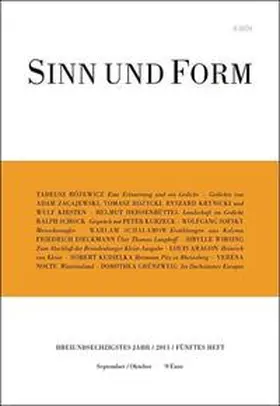  Sinn und Form 5/2011 | Buch |  Sack Fachmedien