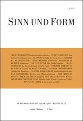  Sinn und Form 1/2013 | Buch |  Sack Fachmedien