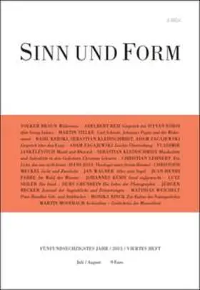 Sinn und Form 4/2013 | Buch |  Sack Fachmedien