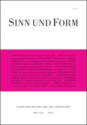  Sinn und Form 2/2014 | Buch |  Sack Fachmedien