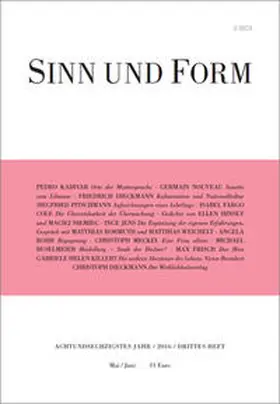  Sinn und Form 3/2016 | Buch |  Sack Fachmedien
