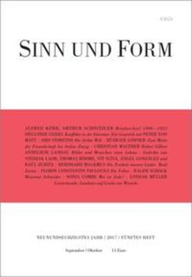 Sinn und Form 5/2017 | Buch | 978-3-943297-37-9 | sack.de