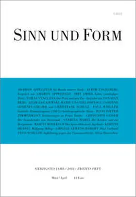  Sinn und Form 2/2018 | Buch |  Sack Fachmedien