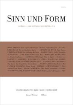  Sinn und Form 1/2019 | Buch |  Sack Fachmedien