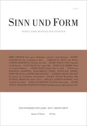  Sinn und Form 1/2019 | Buch |  Sack Fachmedien