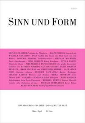  Sinn und Form 2/2019 | Buch |  Sack Fachmedien